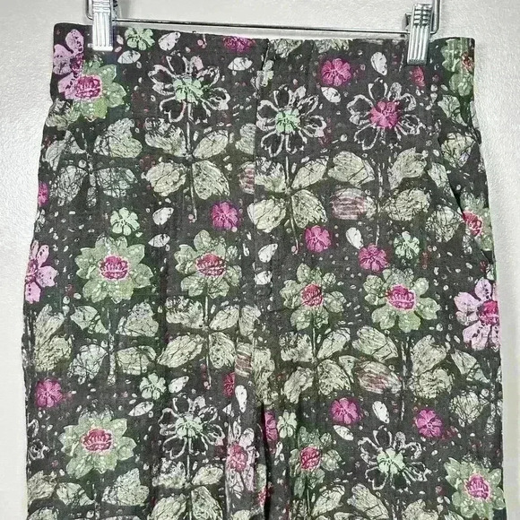 ZARA Lightweight Crepey Semi Sheer Wide Leg Ibiza Floral Pants Women Medium - Picture 7 of 10